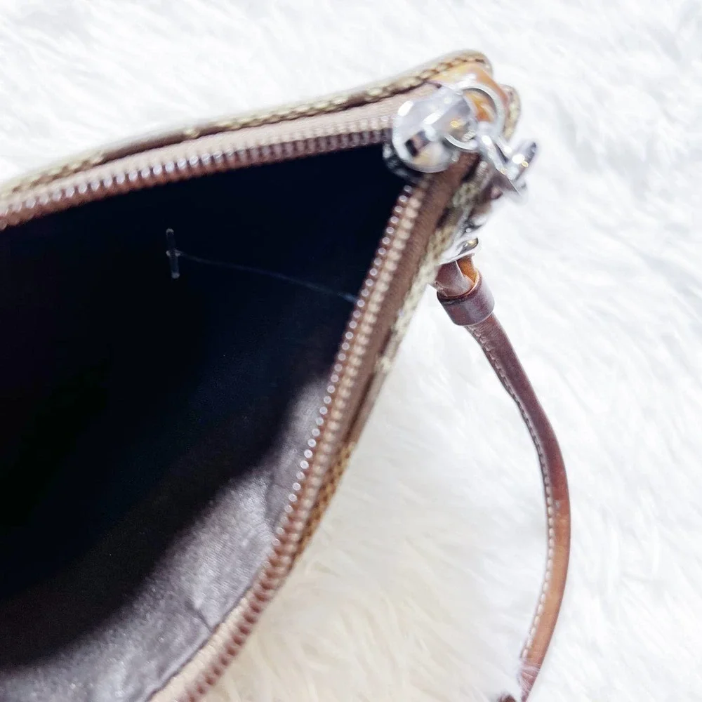 Coach Logo Wristlet Signature Logo Print EUC